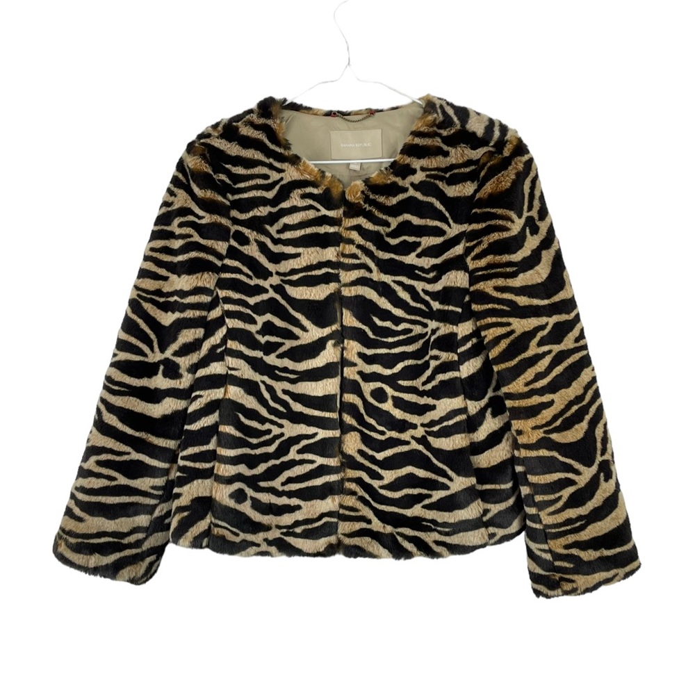 BANANA REPUBLIC Faux Tiger Fur Coat EUC Size Medium